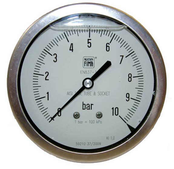 Manometer 0-2500 Bar/psi Skala