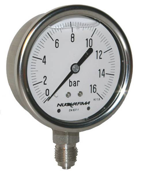Manometer 0-1,6b Ø100mm Ned